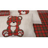 Parure de lit en impression numérique avec motif TEDDY BEAR AND TARTAN... Taies d'oreiller 100% coton en double/face. Toutes