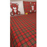 Parure de lit en impression numérique avec motif TEDDY BEAR AND TARTAN... Taies d'oreiller 100% coton en double/face. Toutes