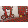 Parure de lit en impression numérique avec motif TEDDY BEAR AND TARTAN... Taies d'oreiller 100% coton en double/face. Toutes
