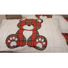 Completo letto IN FLANELLA STAMPA DIGITALE DISEGNO ORSETTO E TARTAN...FEDERE IN DOUBLE/FACE.Tutte Le Misure. MADE IN ITALY