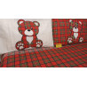 Copripiumino Sacco+Federe Disegno ORSETTO E TARTAN...100%Cotone Federe In Double/Face.Tutte Le Misure. MADE IN ITALY