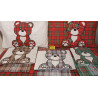 Copripiumino Sacco+Federe Disegno ORSETTO E TARTAN...100%Cotone Federe In Double/Face.Tutte Le Misure. MADE IN ITALY