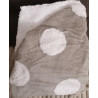 Plaid Lambskin Blanket in Soft and Warm Microfibre. TAUPE POLKA DOT FANTASY. SIZE: Double.. Half Square.. SINGLE