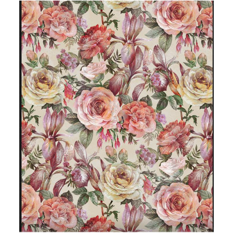 100% Water-repellent Stain-Resistant Rectangular Tablecloth, COLORED ROSES Design..MADE IN ITALY...NO IRON!!!