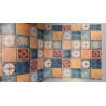 Tapis au mètre avec motif MAIOLICA COULEUR en tissu déperlant nautique. Antidérapant..Euro 0,11cent m..FABRIQUÉ EN ITALIE !!