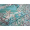 Parure de lit CORAL STARFISH motif Couleur Vert-Rouge-Bleu clair-Bleu clair...100% Coton...MADE IN ITALY!!!