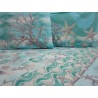 Bedding set CORAL STARFISH pattern Color Green-Red-Light Blue-Light Blue...100% Cotton...MADE IN ITALY!!!