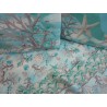 Bedding set CORAL STARFISH pattern Color Green-Red-Light Blue-Light Blue...100% Cotton...MADE IN ITALY!!!