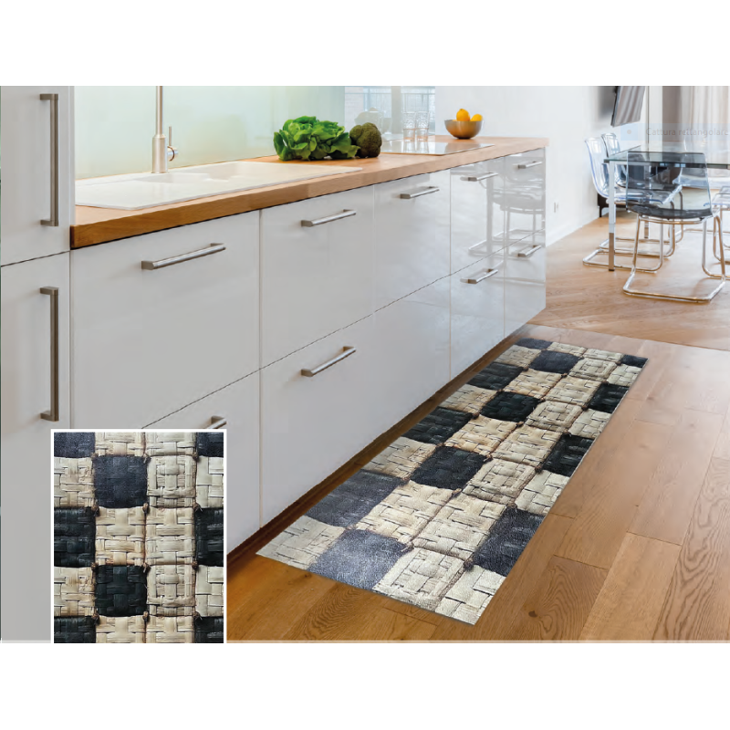 Tapis au mètre au design INTRECCIO en tissu nautique hydrofuge. Antidérapant..Euro 0,11cent m..FABRIQUÉ EN ITALIE !!