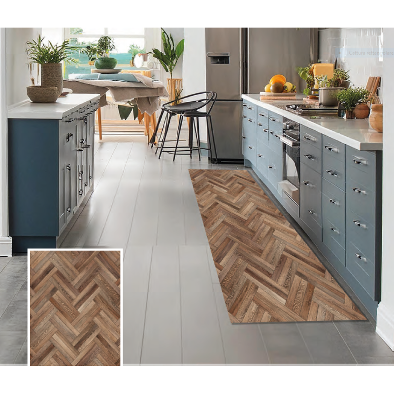 Tappeto a Metro Disegno LEGNO PARQUET in Tessuto Idrorepellente Nautico. Antiscivolo..Euro 0,11cent mt..MADE IN ITALY!!