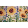 Tappeto a Metro Disegno GIRASOLI E LAVANDA in Tessuto Idrorepellente Nautico..Euro 0,11cent mt..MADE IN ITALY!!