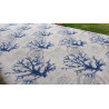 Rectangular Stain Resistant Tablecloth 100% Water Repellent BLUE CORAL Design..MADE IN ITALY...NO IRON!!!