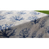 Rectangular Stain Resistant Tablecloth 100% Water Repellent BLUE CORAL Design..MADE IN ITALY...NO IRON!!!