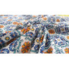 100% Water Repellent Stain Resistant Tablecloth MAJOLICA..GEOMETRIC BLUE AND ORANGE Design....All Sizes..NO IRON!!!
