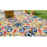 100 % wasserabweisende, schmutzabweisende Tischdecke mit MULTICOLOR MAJOLICA-Design....In allen Größen.KEIN BÜGELN!!!