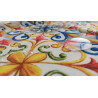 100 % wasserabweisende, schmutzabweisende Tischdecke mit MULTICOLOR MAJOLICA-Design....In allen Größen.KEIN BÜGELN!!!