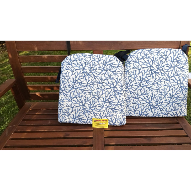 Geformter Stuhlbezug mit abnehmbarem, gestepptem Klettverschluss, Design BLUE CORAL... HERGESTELLT IN ITALIEN