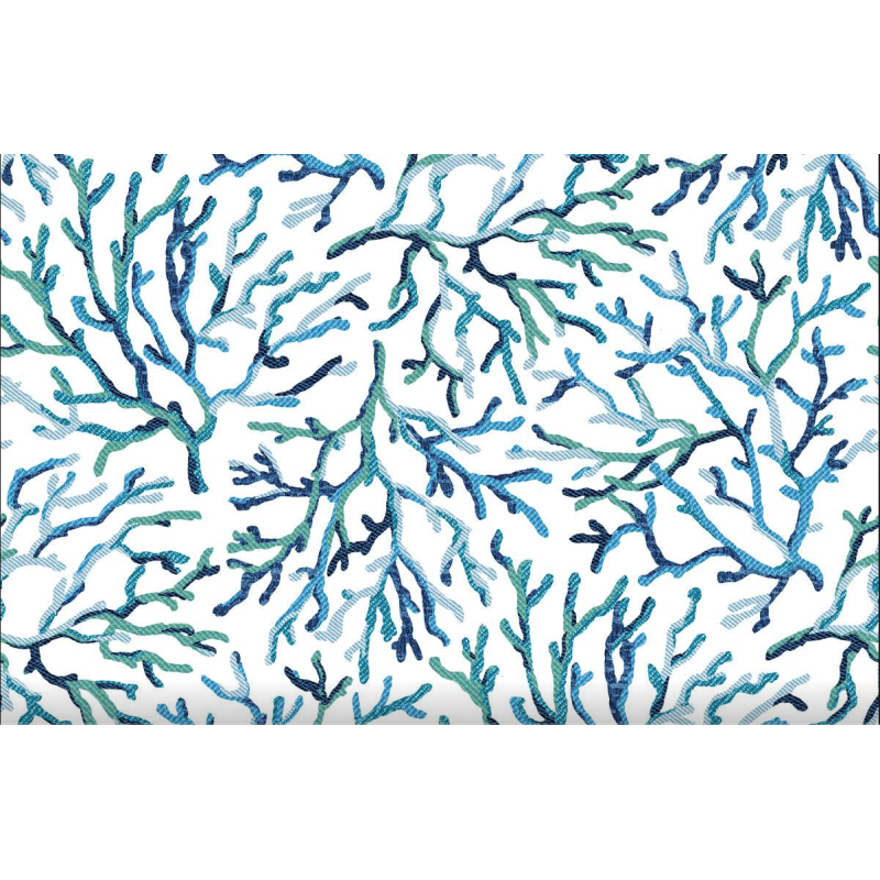 Rectangular Cotton Tablecloth with BLUE CORAL Pattern.. In all sizes 100% Cotton.... MADE IN ITALY