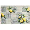 Tappeto Disegno LIMONI e MAIOLICA in Tessuto Idrorepellente Nautico... Antiscivolo..In Tutte Le Misure..MADE IN ITALY!!