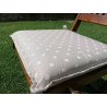 Double/Face Removable Chair Cover With Solid Color Back Size 40x40 BEIGE polka dot design... MADE IN ITALY ...100% COTTON
