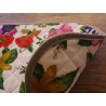 Amerikanisches gestepptes Baumwoll-Tischset mit Serviette mit Blumenmuster. Größe: 50 x 35 cm. Hergestellt in Italien.
