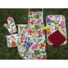 Amerikanisches gestepptes Baumwoll-Tischset mit Serviette mit Blumenmuster. Größe: 50 x 35 cm. Hergestellt in Italien.