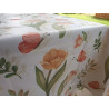 Rechteckige Tischdecke aus wasserabweisendem Kunststoff. TULPEN UND SCHMETTERLINGE-Design. In allen Größen. HERGESTELLT IN