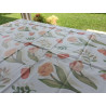 Nappe rectangulaire en plastique hydrofuge. Conception de TULIPES ET DE PAPILLONS.. Dans toutes les tailles.. FABRIQUÉ EN