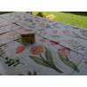 Rectangular tablecloth in water-repellent plastic. TULIPS AND BUTTERFLIES design.. In all sizes..MADE IN ITALY..