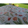 Rechteckige Tischdecke aus wasserabweisendem Kunststoff. TULPEN UND SCHMETTERLINGE-Design. In allen Größen. HERGESTELLT IN