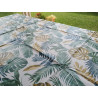 Rechteckige Tischdecke aus wasserabweisendem Kunststoff mit COLORED PALMS-Design. In allen Größen. HERGESTELLT IN ITALIEN.