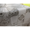 Rectangular Plastic Tablecloth with MAIOLICA Design.. In all sizes. Color: Gray and Multicolor.. MADE IN ITALY..