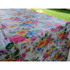 Rechteckige Tischdecke aus wasserabweisendem Kunststoff mit MULTICOLOR FLORAL-Design. In allen Größen. HERGESTELLT IN ITALIEN.