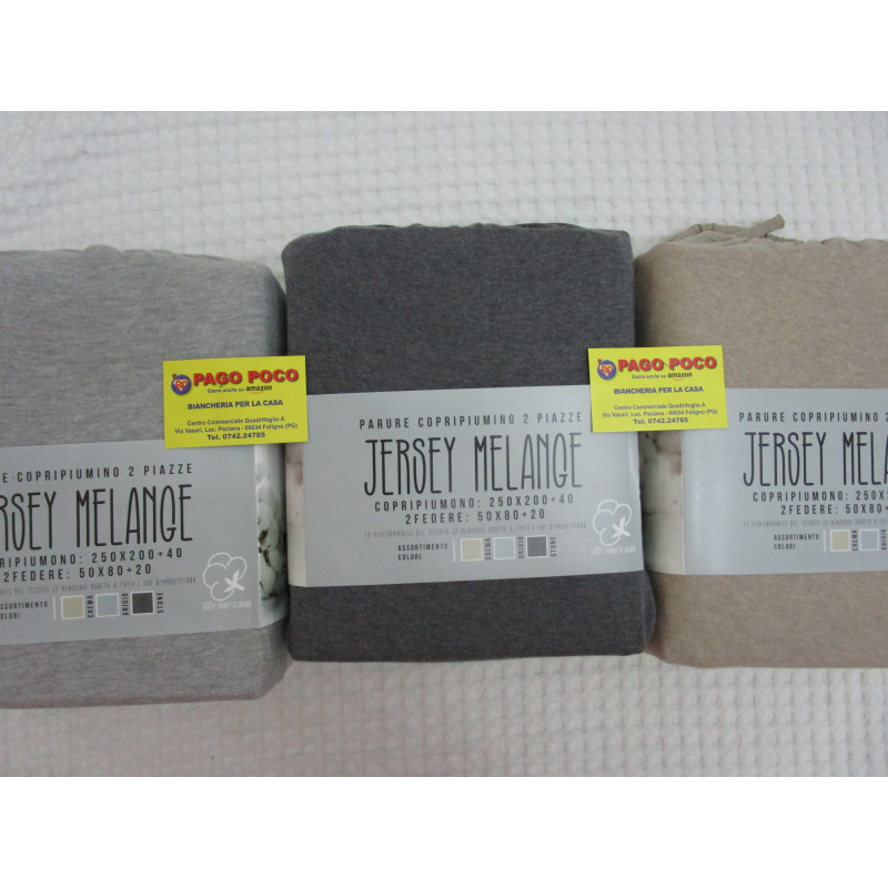 Duvet cover in Jersey fabric with 100% cotton pillowcases in plain colour. Single-double.!!!