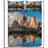 Digital bedruckter Doppelbett-Bettbezug + 2 Kissenbezüge, 100 % Baumwolle, Design „DOLOMITE MOUNTAIN“... HERGESTELLT IN