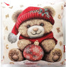 Pillowcase Digitally Printed Christmas Bear Design Size: 50x50...100% Cotton Lurex Yarn...MADE IN ITALY