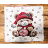 Pillowcase Digitally Printed Christmas Bear Design Size: 50x50...100% Cotton Lurex Yarn...MADE IN ITALY