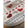 Napperon américain en coton Gobelin matelassé avec serviette design HEARTS.. Taille: 50x35.. FABRIQUÉ EN ITALIE..!!!!