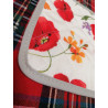 Rectangular tablecloth in plasticized cotton with RED POPPIES AND FLOWERS pattern. 100% water-repellent. ..MADE IN ITALY..