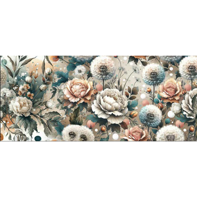 Tappeto a Metro In Stampa Digitale Disegno  FIORI MULTICOLOR  Tessuto Idrorepellente Nautico..Euro 0,11cent mt..MADE IN ITALY