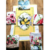 Digital bedruckte Geschirrtücher aus 100 % Baumwollschwamm mit ERDBEEREN, ZITRONEN, BLUMEN UND CHILI-PFEFFER-Design. 6