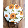Removable Round Chair Cover With 2 Laces... Size 40x40... SUNFLOWER Design... MADE IN ITALY 100% COTTON...!!!