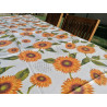 Nappe en coton plastifié motif TOURNESOL 100% IMPERMÉABLE Fabriquée en ITALIE