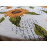 Tovaglia in Cotone Plastificato Disegno GIRASOLE CON CUORI 100% IMPERMEABILE Made in ITALY