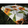Tovaglia in Cotone Plastificato Disegno GIRASOLE CON CUORI 100% IMPERMEABILE Made in ITALY