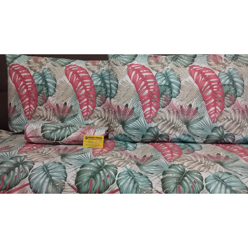 copy of Complete double bed - HALF SQUARE COLORED ROSE pattern..100% Cotton HYPERCALLE ...MADE IN ITALY!!!..