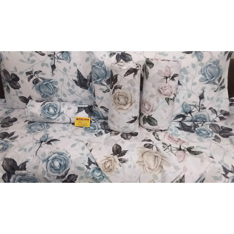 copy of Lit double complet - DEMI CARRÉ motif ROSE COULEUR..100% Coton HYPERCALLE ...MADE IN ITALY!!!..