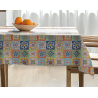 Nappe d'automne 100 % hydrofuge et résistante aux taches à motifs de CHAMPIGNONS, GLANDS ET FEUILLES COLORÉES. Toutes les