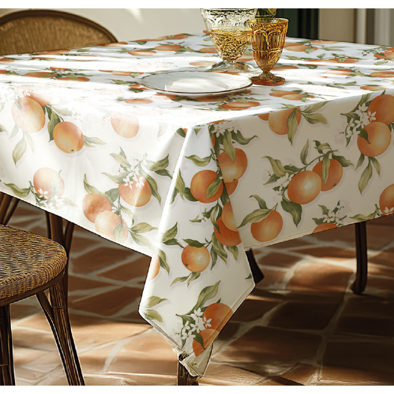 Tovaglia Antimacchia 100% Idrorepellente Disegno ARANCIE..Tutte Le Misure..NO STIRO..MADE IN ITALY!!
