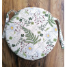 Coprisedia Rotondo Sfoderabile Con 2 Lacci...Misura 40x40...Disegno MARGHERITE E FIORI... MADE IN ITALY 100% COTONE...!!!